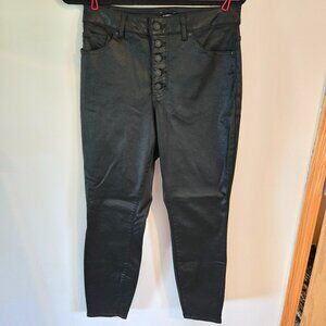 Express shiny black skinny jeans (long)